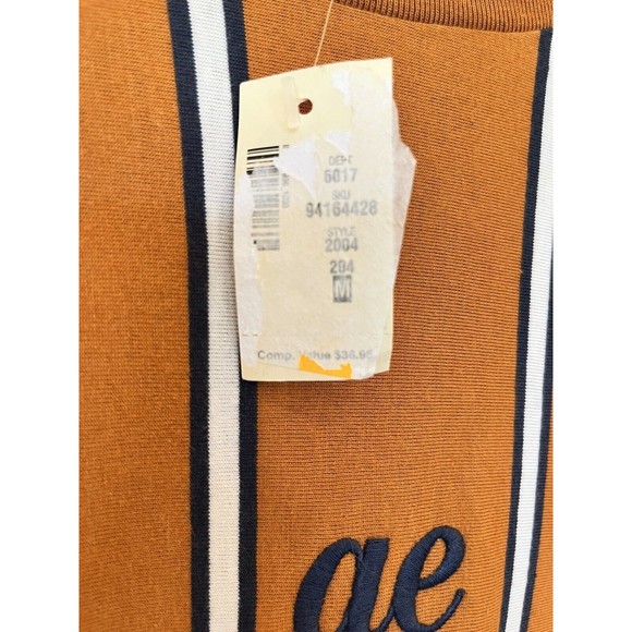 Aeropostale tee shirt Mens Orange and Navy Blue stripe with Logo NWT Size Med - Picture 3 of 7